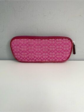 VTG Coach Eyeglass Pouch CC Monogram Hot Pink